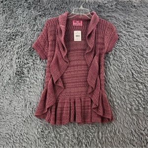 Sweet & Sinful Cardigan Womens XL NWT Open Knit Waterfall Sweater Cardigan